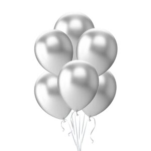 6 Silver Balloons